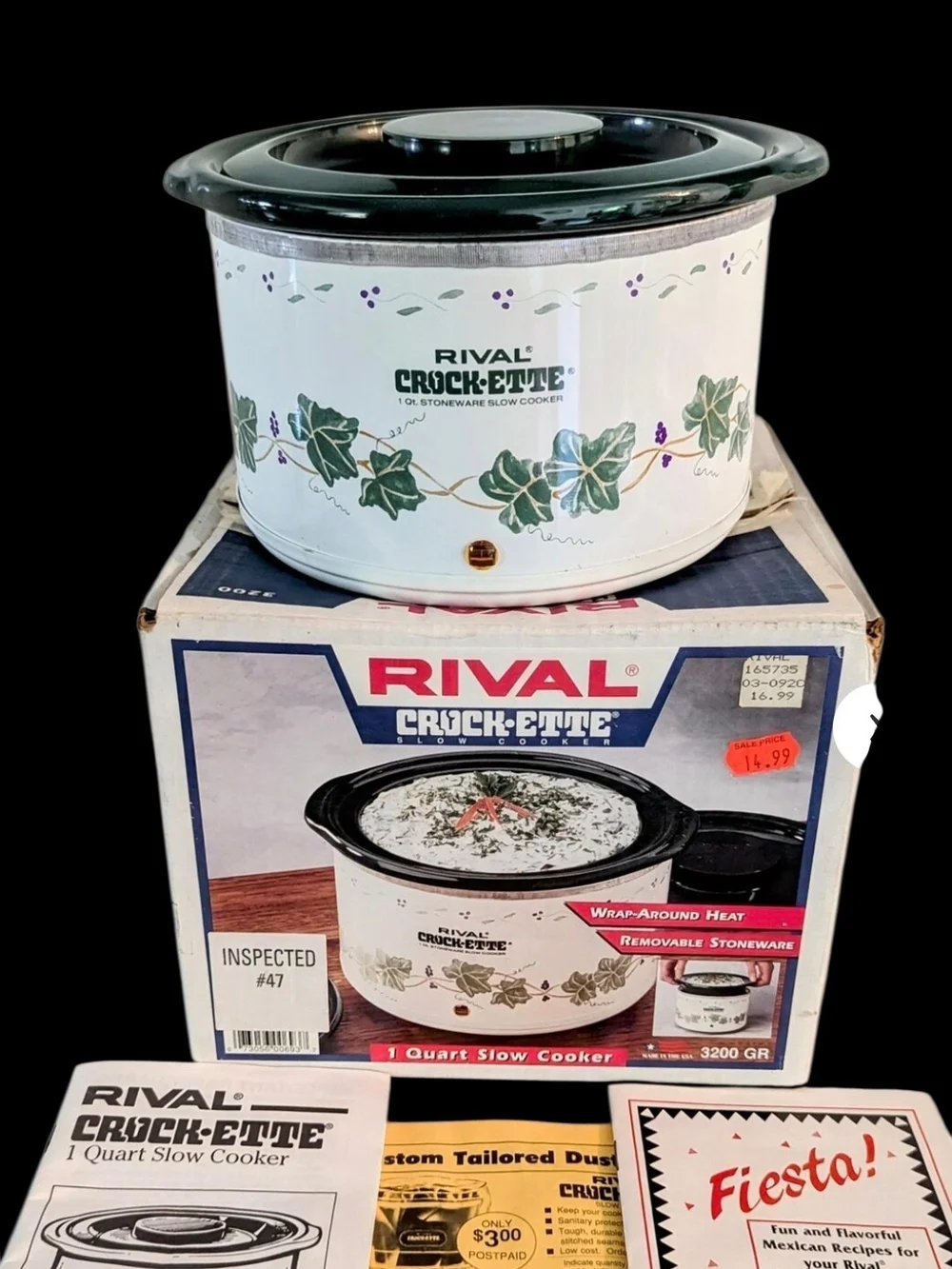 NOS Rival CROCK-ETTE 1 Qt Slow Cooker Ivy Model 3200 GR / 3205 - NEW IN BOX -